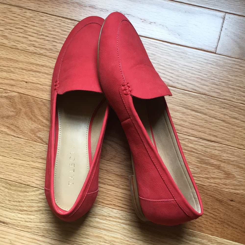 Talbots Red Suede Penny Loafers